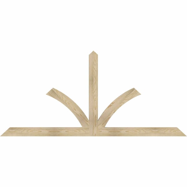 Ekena Millwork Richland Rough Sawn Timber Gable Bracket, Douglas Fir, 84"W x 38"H x 2"D x 4"F, 11/12 Pitch GBW084X38X0204RIC00RDF - main